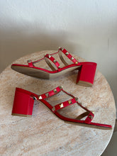 Load image into Gallery viewer, Valentino - Rockstud 70 Studded Leather Sandals - Red - 37 - RRP$1440
