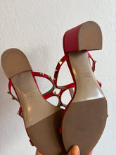 Load image into Gallery viewer, Valentino - Rockstud 70 Studded Leather Sandals - Red - 37 - RRP$1440
