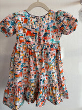 Load image into Gallery viewer, KIDS Rebecca Vallance - City Print Dress Kids - Pink /Blue/Green- 2 Kids

