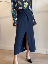 Load image into Gallery viewer, Scanlan Theodore - Cashmere Sarong Skirt - Navy - S - NWT - RRP$650
