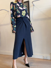 Load image into Gallery viewer, Scanlan Theodore - Cashmere Sarong Skirt - Navy - S - NWT - RRP$650
