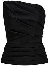 Load image into Gallery viewer, Rachel Gilbert - Horizontal Tuck Pleating Bustier - Black - 1
