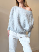 Load image into Gallery viewer, Antalya - Angora blend One shoulder knit Sweater - Grey - L - BNWT RRP $449
