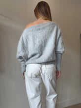 Load image into Gallery viewer, Antalya - Angora blend One shoulder knit Sweater - Grey - L - BNWT RRP $449
