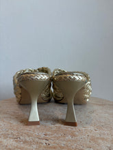 Load image into Gallery viewer, Pons Quintana - Woven Double Strap Heels - Metallic Gold - 41
