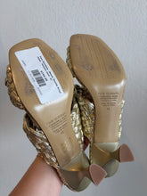 Load image into Gallery viewer, Pons Quintana - Woven Double Strap Heels - Metallic Gold - 41
