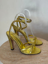 Load image into Gallery viewer, Scanlan Theodore - Criss Cross Heels w Ankle Strap - Yellow Gold - 39 - RRP$650
