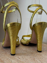 Load image into Gallery viewer, Scanlan Theodore - Criss Cross Heels w Ankle Strap - Yellow Gold - 39 - RRP$650
