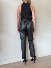 Load image into Gallery viewer, Second Female - Relax Fit Leather Pants  w Belt - Black - Med

