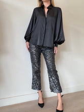 Load image into Gallery viewer, Zadig &amp; Voltaire - Sequin Cropped Pants - Black/Silver - 36
