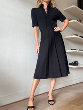 Load image into Gallery viewer, Scanlan Theodore - SS Crepe Knit Midi Dress w Crochet detail - Black - M
