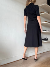 Load image into Gallery viewer, Scanlan Theodore - SS Crepe Knit Midi Dress w Crochet detail - Black - M
