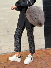 Load image into Gallery viewer, Zadig &amp; Voltaire - Sequin Cropped Pants - Black/Silver - 36
