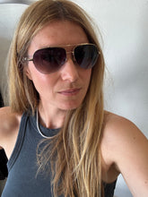 Load image into Gallery viewer, Chrome Hearts - Stain Aviator Metal Rim Sunglasses - Plum/Gold  -
