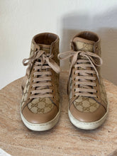 Load image into Gallery viewer, Gucci - GG Supreme Canvas Hightop Sneaker - Sand/Beige - 39
