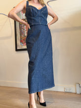 Load image into Gallery viewer, Scanlan Theodore - Cropped Bustier Top - Mid Denim - 12
