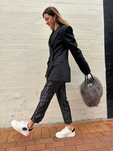 Load image into Gallery viewer, Zadig &amp; Voltaire - Sequin Cropped Pants - Black/Silver - 36
