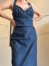 Load image into Gallery viewer, Scanlan Theodore - Cropped Bustier Top - Mid Denim - 12
