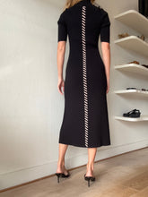 Load image into Gallery viewer, Aje - Interlace Ribbed Knit Midi Dress - Black/Nude - M - RRP $455
