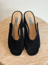 Load image into Gallery viewer, Vintage Prada - Wave Cutout Block Heel Mule - Black Suede - 37.5
