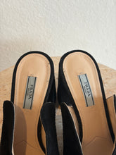 Load image into Gallery viewer, Vintage Prada - Wave Cutout Block Heel Mule - Black Suede - 37.5
