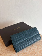 Load image into Gallery viewer, Bottega Veneta Intrecciato Nappa Leather French Long Woven Wallet - Blue - M
