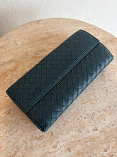 Load image into Gallery viewer, Bottega Veneta Intrecciato Nappa Leather French Long Woven Wallet - Blue - M
