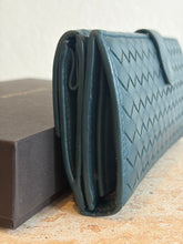 Load image into Gallery viewer, Bottega Veneta Intrecciato Nappa Leather French Long Woven Wallet - Blue - M
