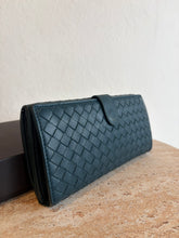 Load image into Gallery viewer, Bottega Veneta Intrecciato Nappa Leather French Long Woven Wallet - Blue - M
