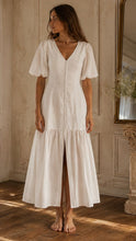 Load image into Gallery viewer, Kimberley Anne  - Puff Sleeve Cotton Maxi Dress - White - 8
