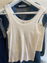 Load image into Gallery viewer, Scanlan Theodore - Silk/Cotton Blend Ribbed Tank - White - M
