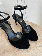 Load image into Gallery viewer, Scanlan Theodore - Suede Heeled Sandal - Black - 38 - RRP$600 - w Box
