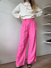 Load image into Gallery viewer, Aje - Linen Blend Pleat Front Suit Pants - Hot Pink - 8

