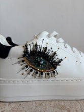 Load image into Gallery viewer, Kurt Geiger - Laney Evil eye Leather Beaded Sneakers - White - 40 -
