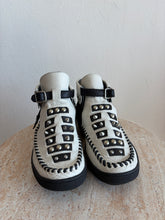 Load image into Gallery viewer, Coach - Roccasin Cutout Sneaker Boot w Fringe- Black &amp; White - 36
