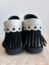 Load image into Gallery viewer, Coach - Roccasin Cutout Sneaker Boot w Fringe- Black &amp; White - 36
