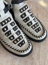 Load image into Gallery viewer, Coach - Roccasin Cutout Sneaker Boot w Fringe- Black &amp; White - 36
