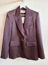 Load image into Gallery viewer, Alex Perry - Satin Crepe Single Breasted Fitted Blazer - Raisin - 12 - NWT
