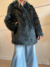 Load image into Gallery viewer, H Brand - Mid length Faux Fur Coat - Dark Green - M/L
