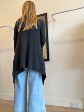 Load image into Gallery viewer, Zadig &amp; Voltaire - Cashmere Longline Draped Cardigan - Charcoal - Open
