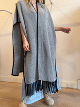 Load image into Gallery viewer, L K Bennett - Merino Black/White Poncho - Herringbone - OS
