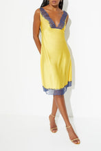 Load image into Gallery viewer, Sleeping with Jacques - Chilli A-Line Lace Trim Slip Mini Dress - Yellow - 8 - RRP$499
