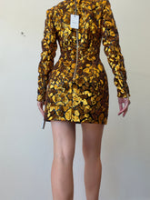 Load image into Gallery viewer, Balmain Paris - Embellished LS Mini Dress - Gold - 40
