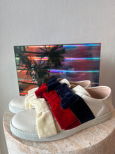 Load image into Gallery viewer, Gucci - Ace Velvet Bow Sneakers - White - 40 - RRP$820
