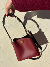 Load image into Gallery viewer, Coach - Willow Leather Bucket Bag - Oxblood/Burgundy - S
