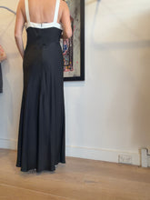Load image into Gallery viewer, Jillian Boustred - Slip Maxi Dress - Black w Ivory Trim - 3
