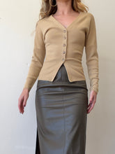 Load image into Gallery viewer, Viktoria &amp; Woods - Virgo Merino Wool Fitted Cardigan - Tan - 00
