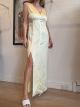 Load image into Gallery viewer, Massimo Dutti - V Neck Slip w Front Slit Dress - Yellow - S
