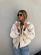 Load image into Gallery viewer, Bubish - Faux Fur Aviator Style Jacket - Cream - M
