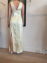 Load image into Gallery viewer, Massimo Dutti - V Neck Slip w Front Slit Dress - Yellow - S
